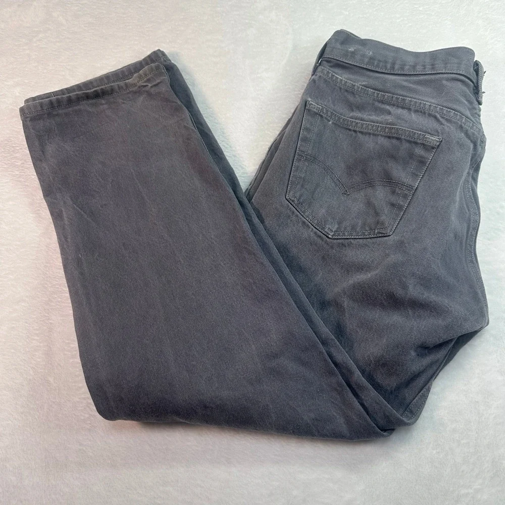 Levi's 501 Jeans Mens 36x32 Gray Bleach splattered‎ Straight Leg Button Original